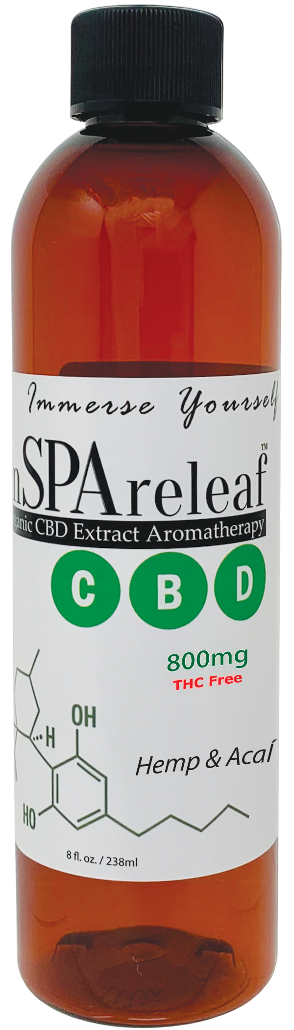 Hemp & Acai 800mg - inSPAreleaf CBD 8oz Liquid Aromatherapy