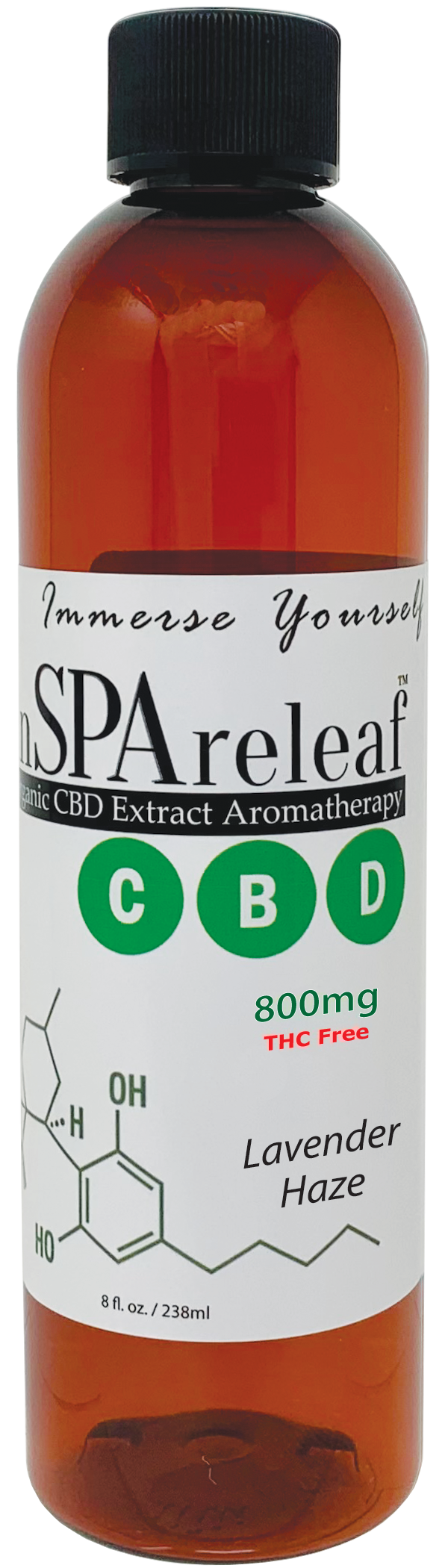 Lavender Haze 800mg - inSPAreleaf CBD 8oz Liquid Aromatherapy
