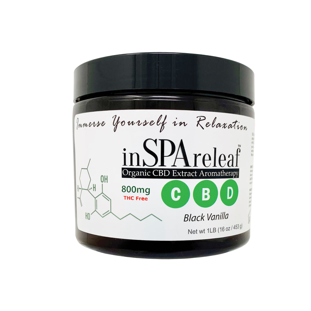 Black Vanilla 800mg - inSPAreleaf CBD 16oz Crystal Aromatherapy