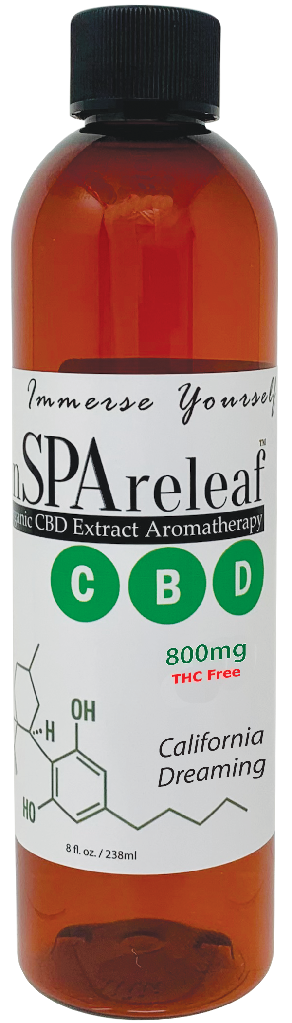 California Dreaming 800mg - inSPAreleaf CBD 8oz Liquid Aromatherapy